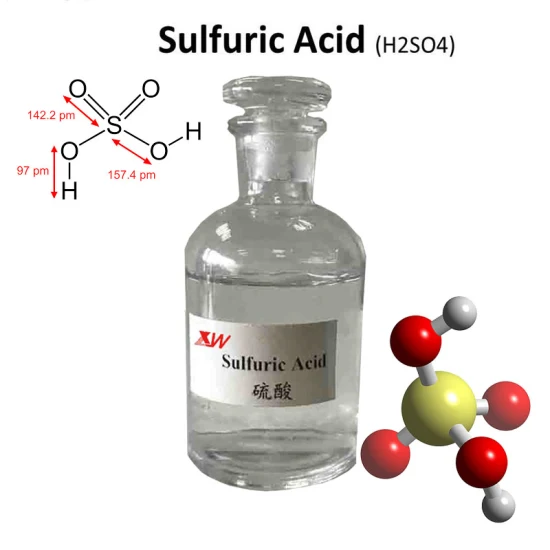 XCVIII% Fortis Oxidizing Properties Sulfuric Acidum ad Purgatio